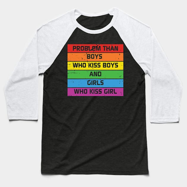 Funny Quotes Flag LGBT Boys And Girls Baseball T-Shirt by ssflower
